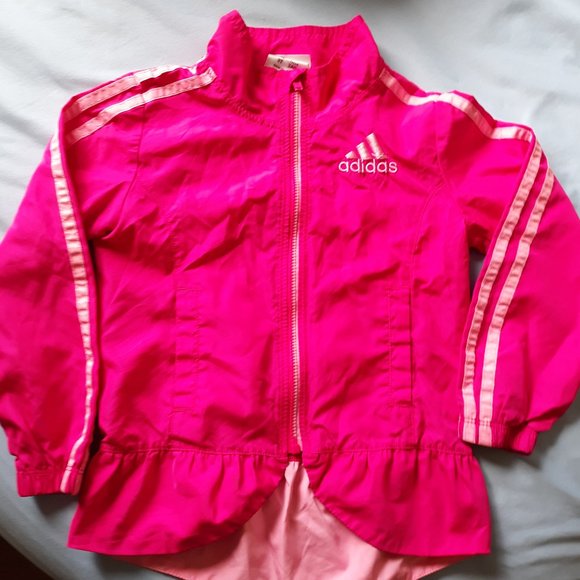 Adidas Pink Girls Windbreaker Jacket - Picture 1 of 8